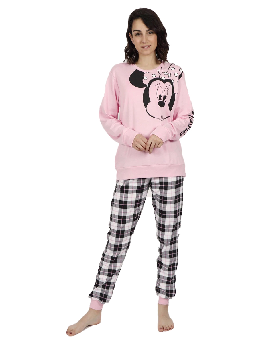 Pijama De Mujer De Invierno Disney Minnie Check